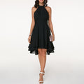 Cecilia | Abito Cerimonia Mini Halterneck Nero
