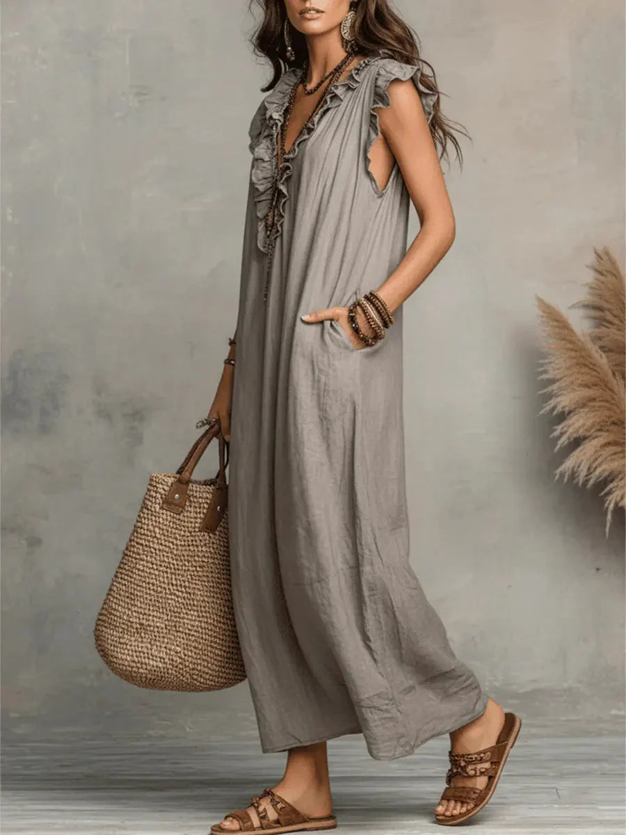 Cecilia | Vestito Lungo Volant Boho