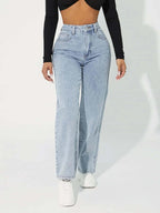Women's High-Waisted Straight Leg Jeans