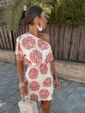 Dame sommer minikjole med farverigt print