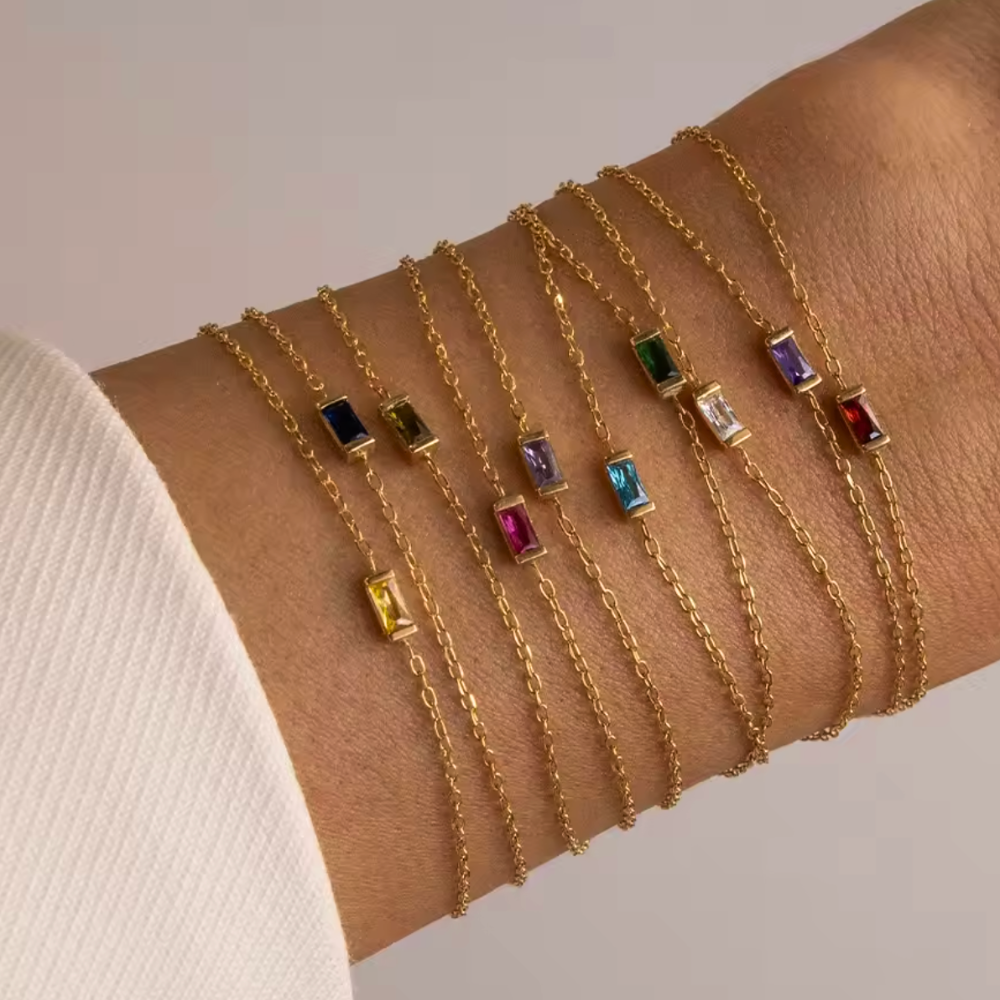 Charm Bracelet Sterling Silver Birthstone - Image 15