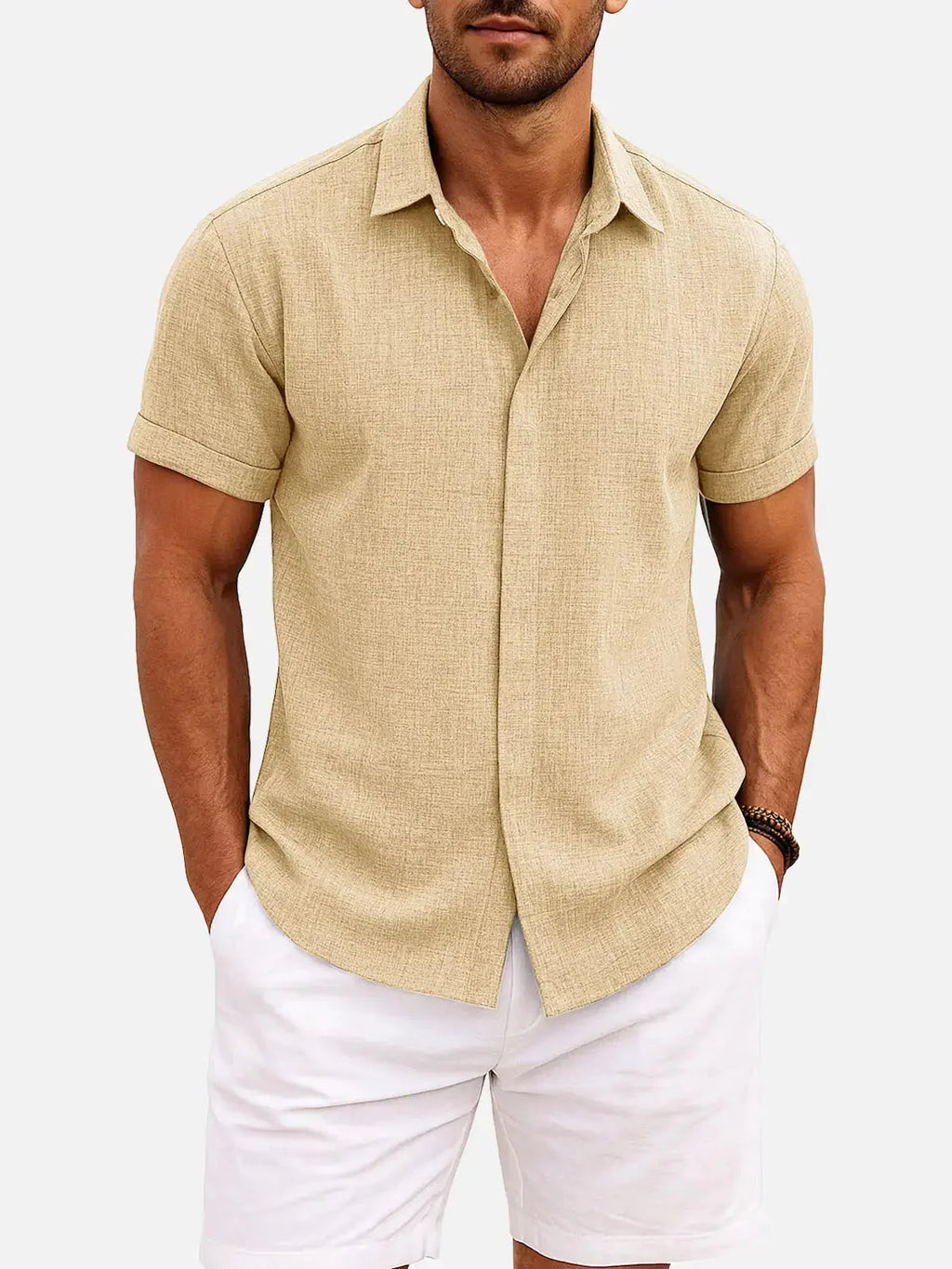 Christian | Camicia Uomo Maniche Corte Giallo