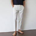 Christian | Elegante Pantalone Uomo Gamba Dritta Tasche Laterali Bianco
