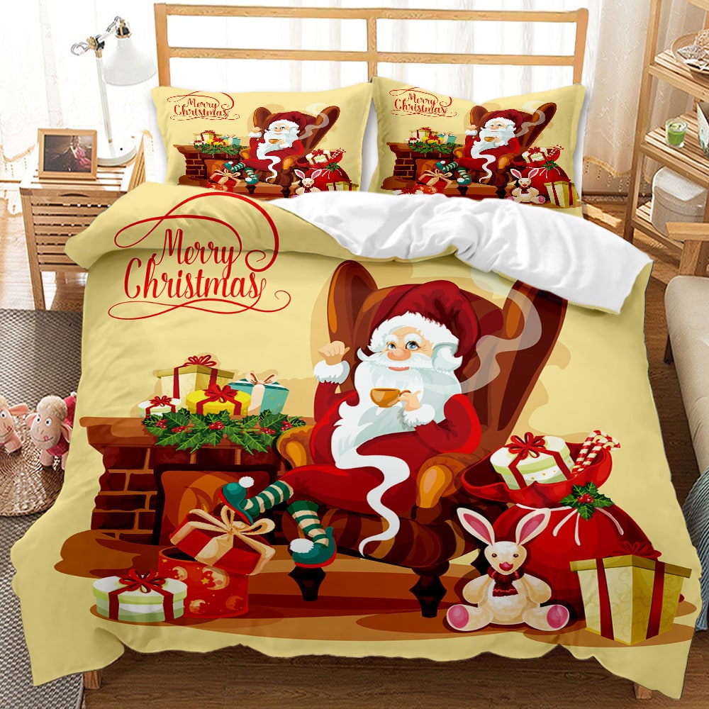 Christmas Bedding Set with Duvet Cover and Matching Pillowcases Digital Print - Image 4