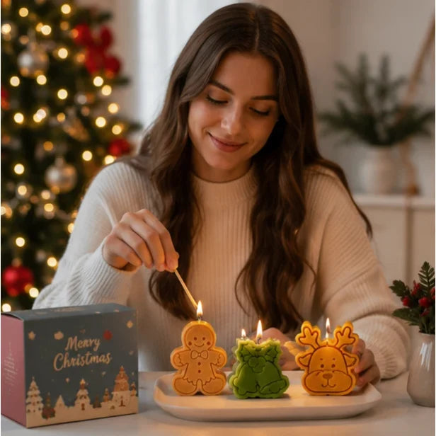 Christmas Candle Gift Set with Festive Shaped Designs Scented Decorative of Four - Image 13