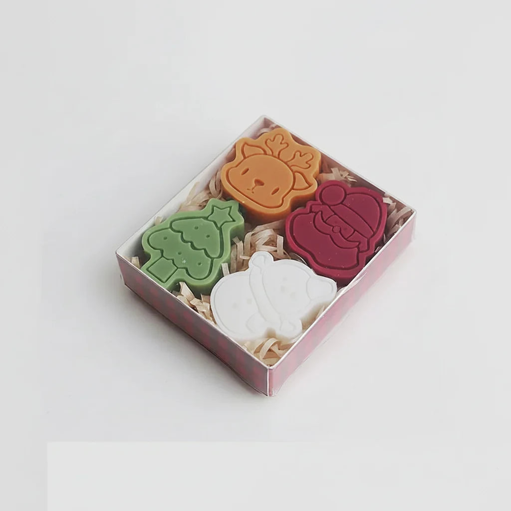 Christmas Candle Gift Set with Festive Shaped Designs Scented Decorative of Four - Image 5