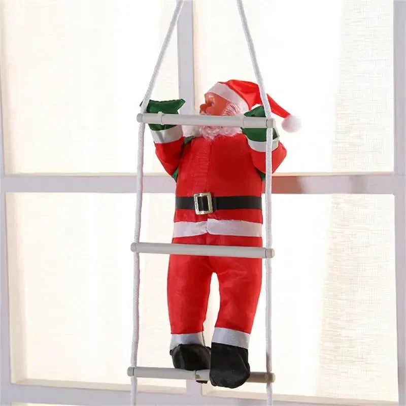 Christmas Decoration Climbing Santa with Rope Ladder and White Beard for Holiday Decor - Image 3