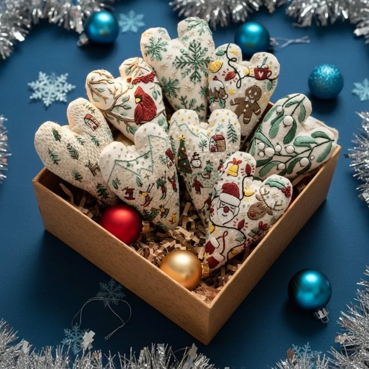 Christmas Embroidery Kit for Beginners with Heart-Shaped Ornament and Complete Supplies - Image 5