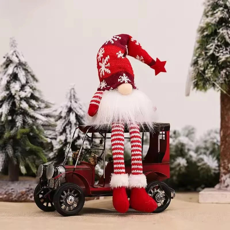 Christmas Gnome Light Up Plush Decoration with Snowflake Knit Hat and Warm LED Glow - Image 12