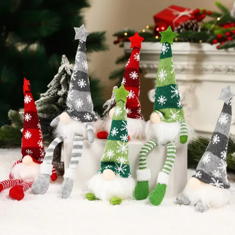 Christmas Gnome Light Up Plush Decoration with Snowflake Knit Hat and Warm LED Glow - Image 7