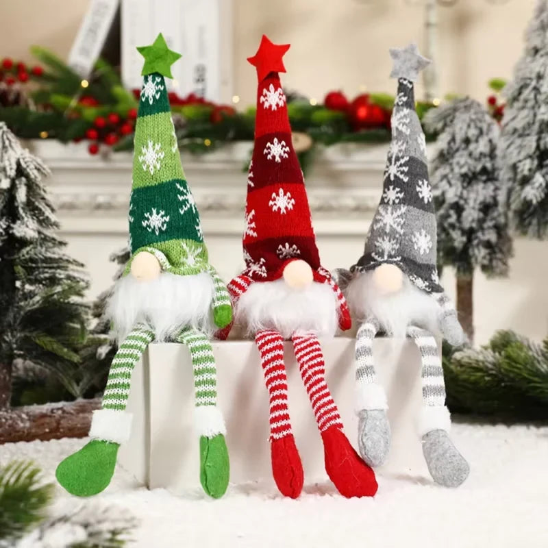 Christmas Gnome Light Up Plush Decoration with Snowflake Knit Hat and Warm LED Glow - Image 8