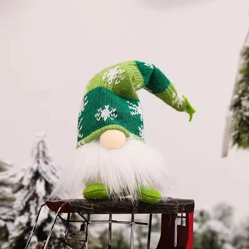 Christmas Gnome Light Up Plush Decoration with Snowflake Knit Hat and Warm LED Glow - Image 9