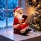 Christmas Night Light with LED Santa Claus Design Battery Powered Figurine - Image 1