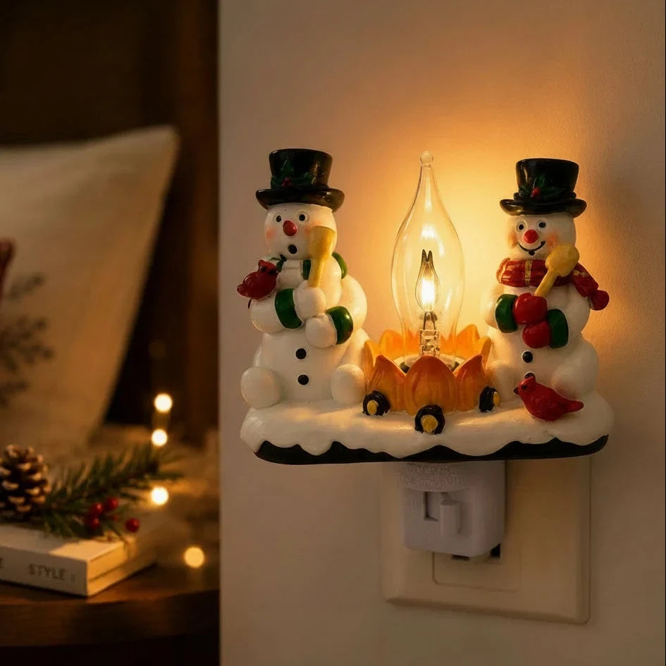 Christmas Night Lights with Snowman Campfire Design and Plug in Operation - Image 2