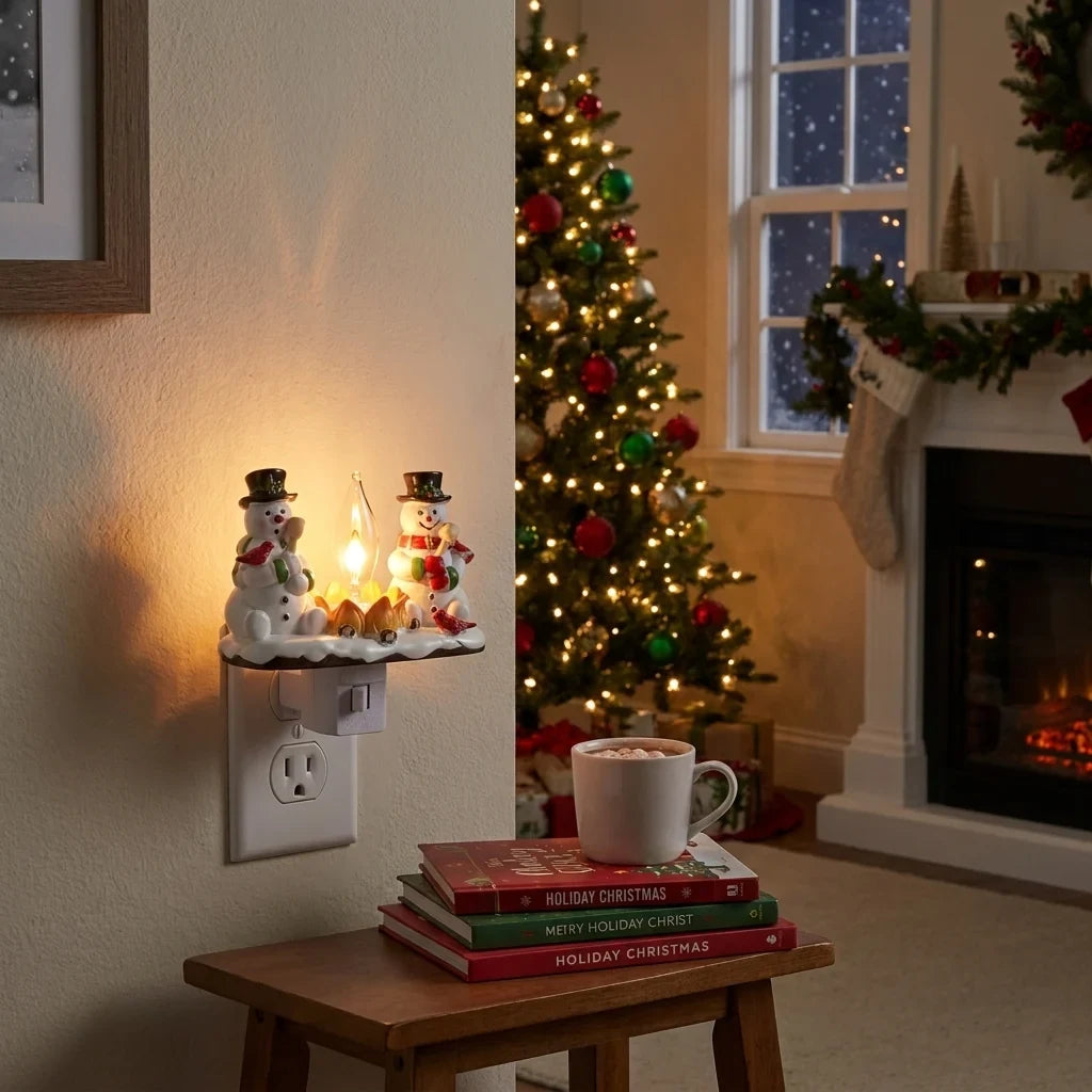 Christmas Night Lights with Snowman Campfire Design and Plug in Operation - Image 3