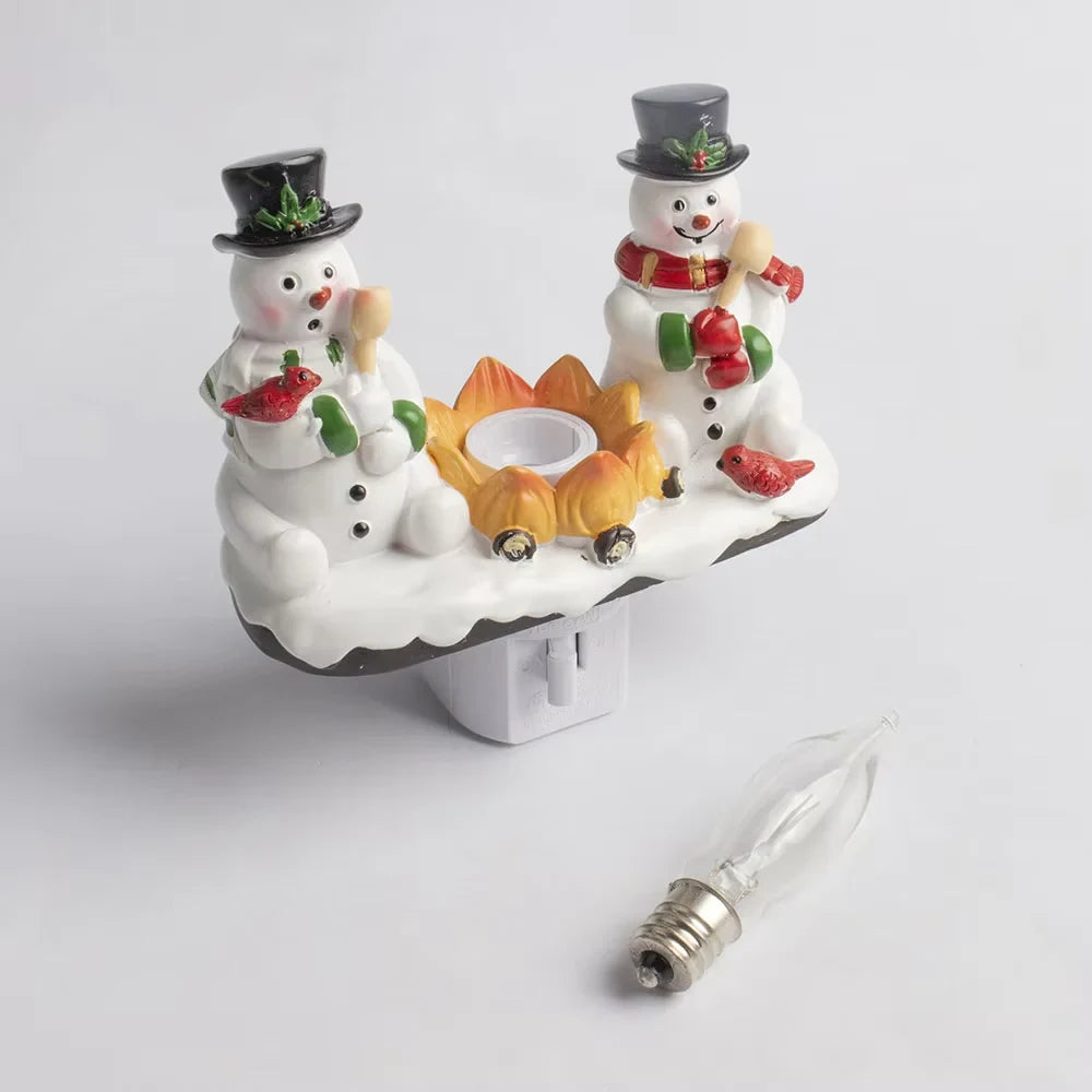 Christmas Night Lights with Snowman Campfire Design and Plug in Operation - Image 5