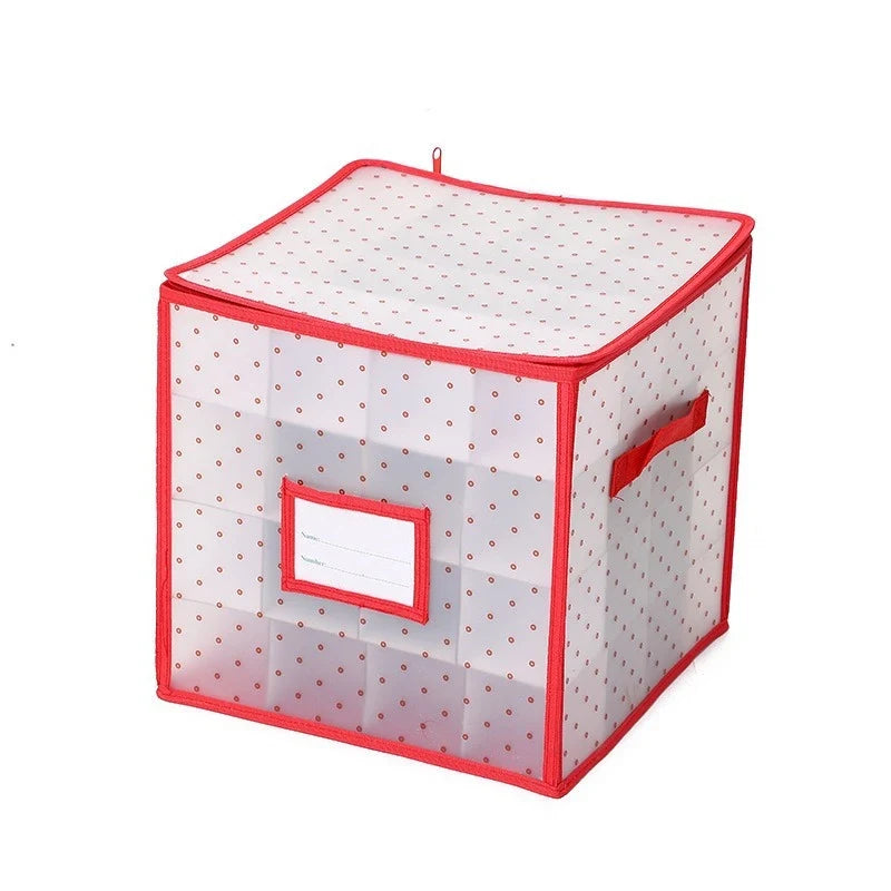 Christmas Ornament Storage Container with Zippered Lid and Removable Grid Dividers - Image 9