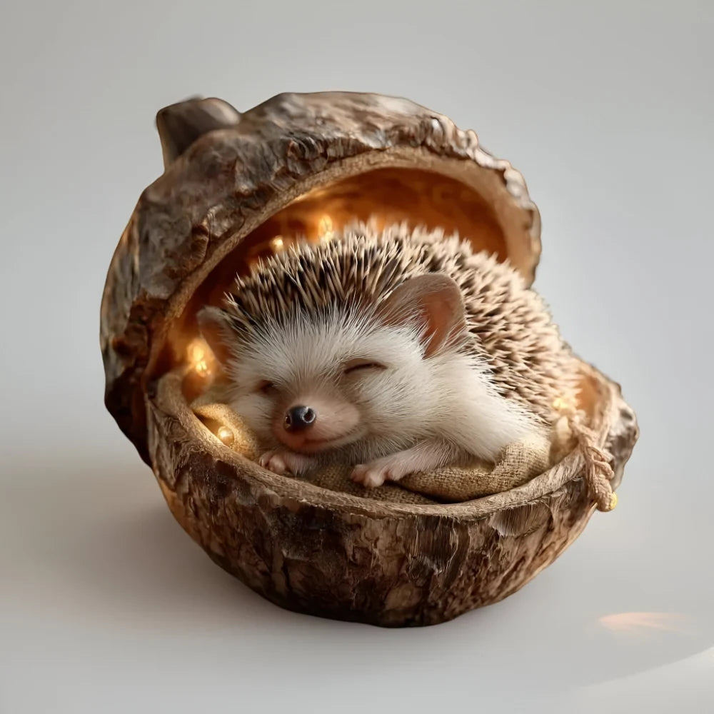 Christmas Ornaments Woodland Animal Acorn Shaped Sleeping Resin Decor - Image 14