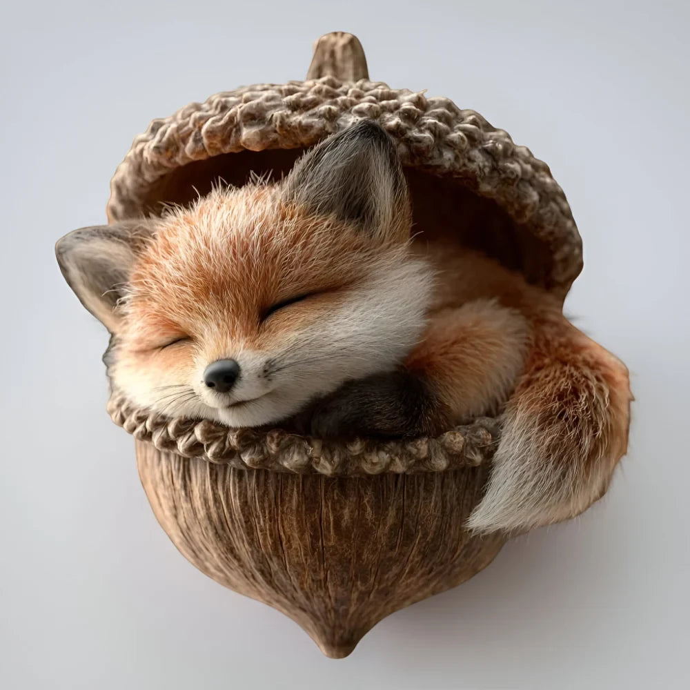 Christmas Ornaments Woodland Animal Acorn Shaped Sleeping Resin Decor - Image 15