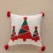 Christmas Pillow Cover with Embroidered Design Festive Decorative Square Throw - Image 2