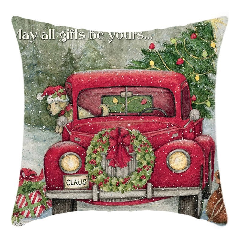 Christmas Pillow Cover with Polyester Linen Textured Weave and Hidden Zipper for Holiday Decor - Image 5