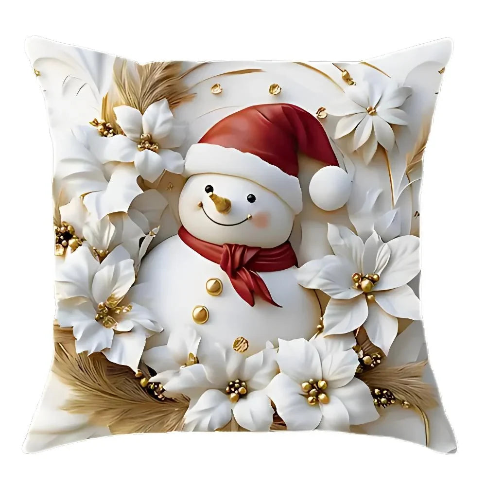 Christmas Pillow Covers Set of 4 with 3D Printed Designs and Hidden Zippers - Image 5