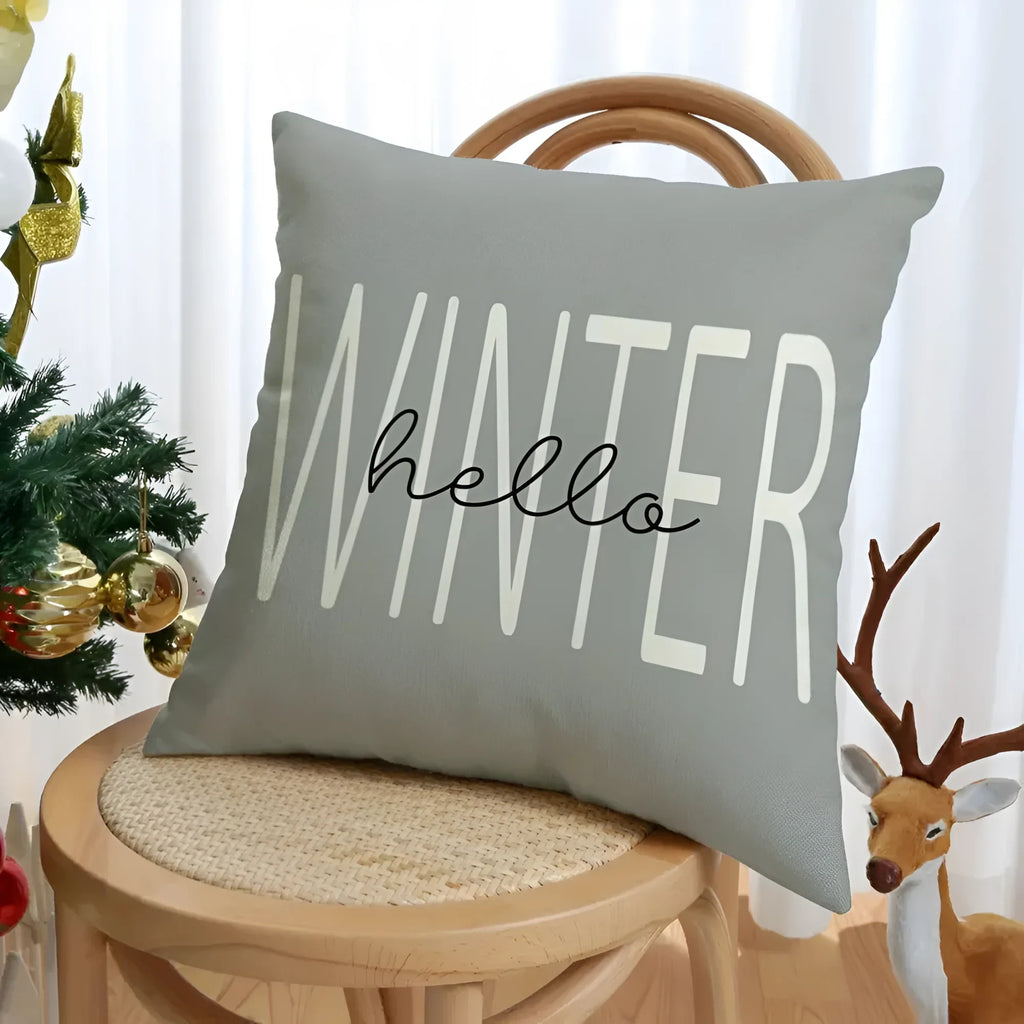Christmas Pillow Covers Set of 4 with Hidden Zipper and Woven Linen Texture - Image 5