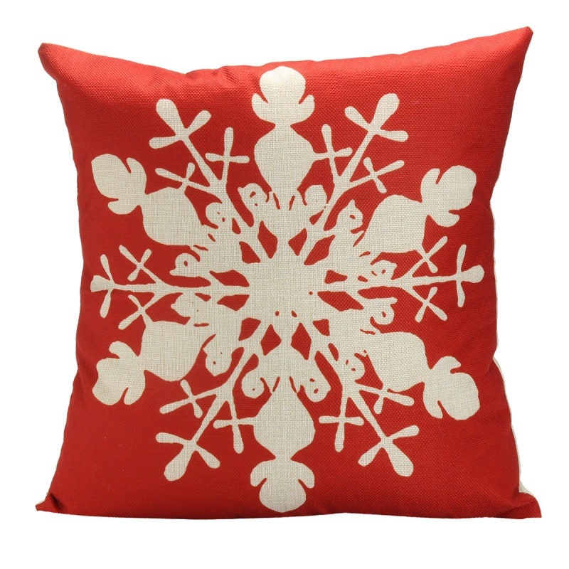 Christmas Pillow Covers with Festive Linen Print and Knife-Edge Seams Square Throw - Image 14