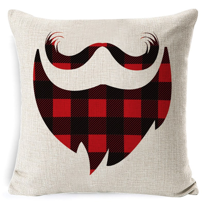 Christmas Pillow Covers with Festive Linen Print and Knife-Edge Seams Square Throw - Image 25