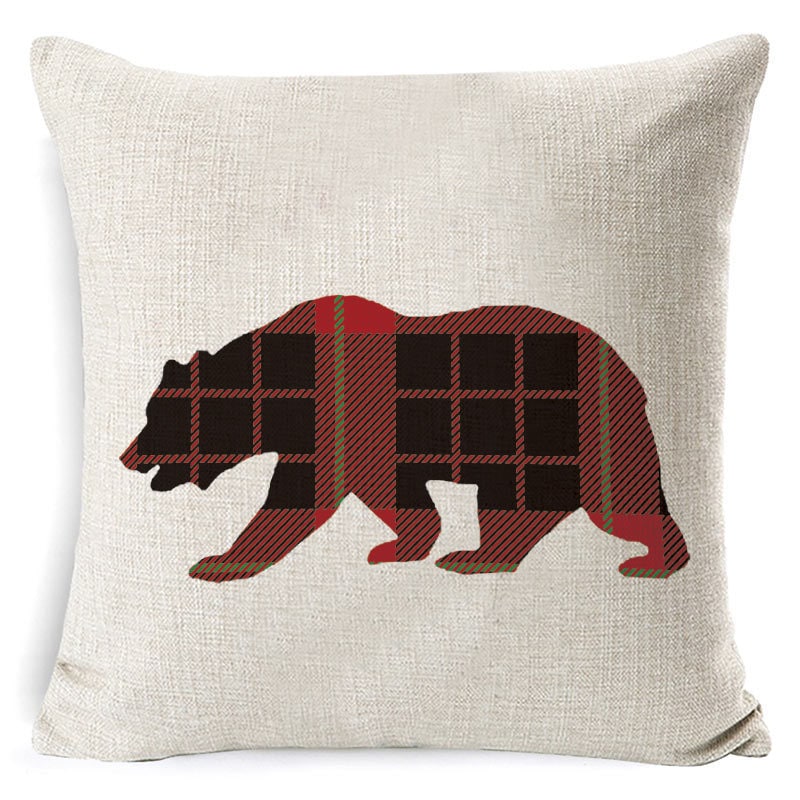 Christmas Pillow Covers with Festive Linen Print and Knife-Edge Seams Square Throw - Image 26