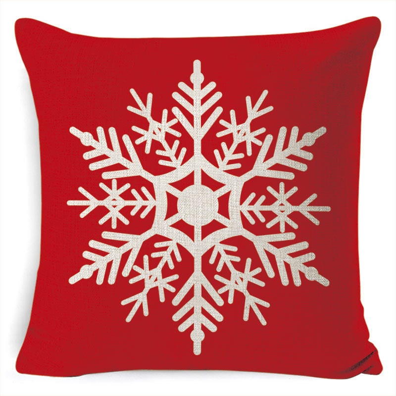 Christmas Pillow Covers with Festive Linen Print and Knife-Edge Seams Square Throw - Image 34