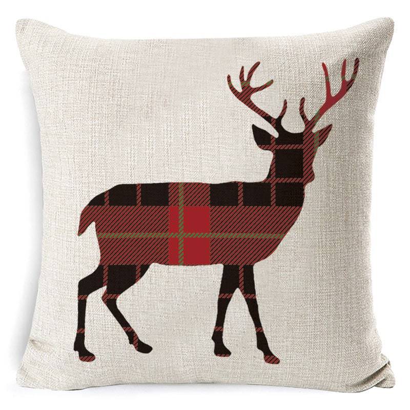 Christmas Pillow Covers with Festive Linen Print and Knife-Edge Seams Square Throw - Image 37