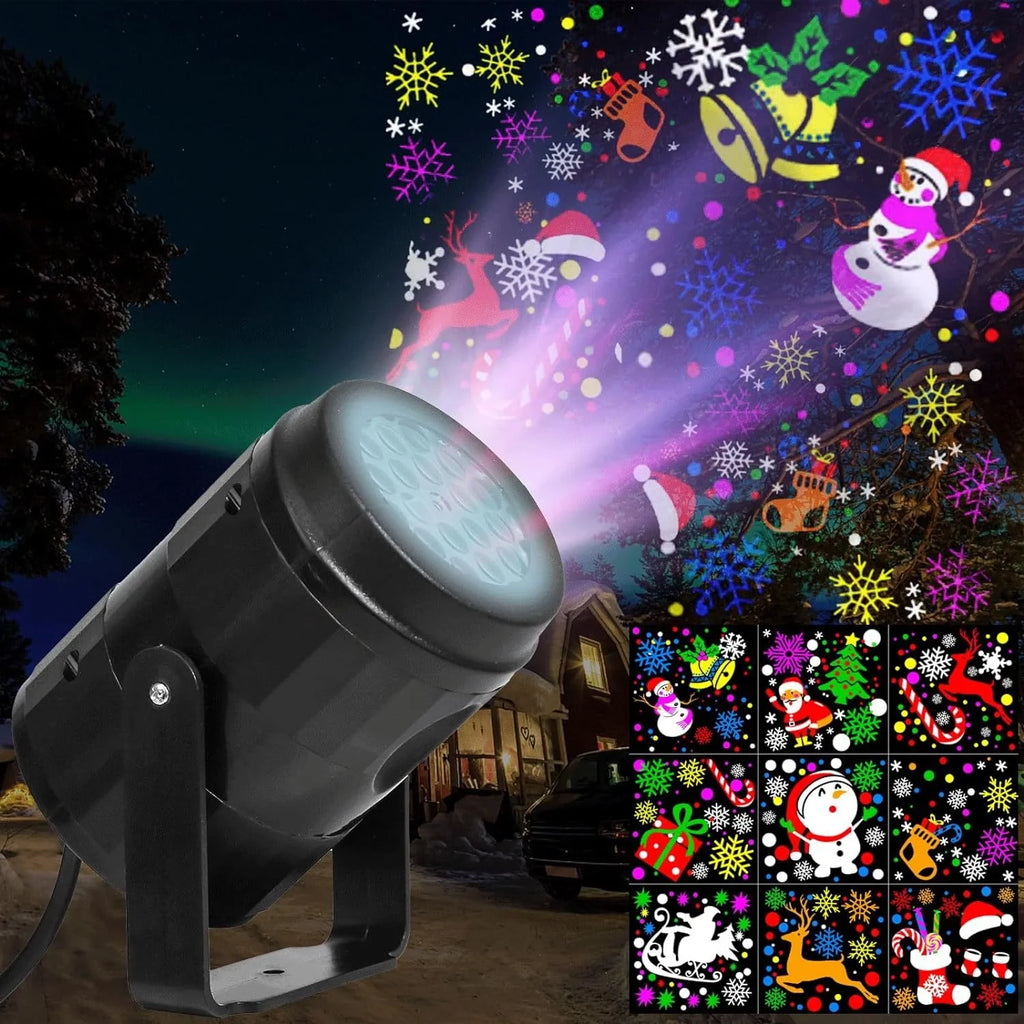 Christmas Projector Light Outdoor with Rotating LED Patterns and Adjustable Mount - Image 1