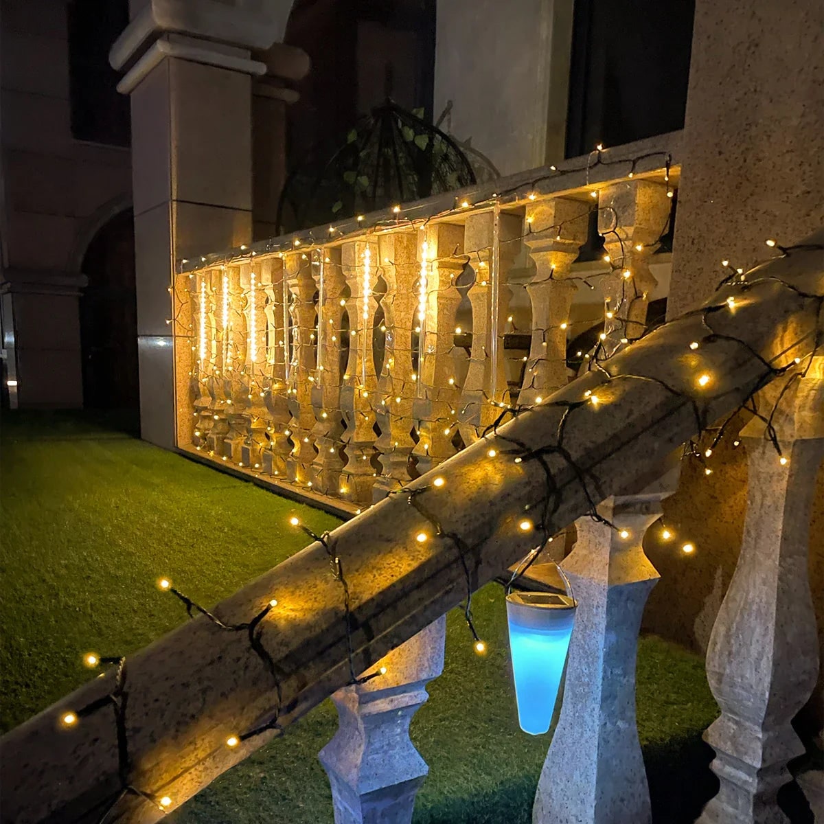 Christmas String Lights with Waterproof Fairy and Dark Wire for Outdoor Patio Decorations - Image 1