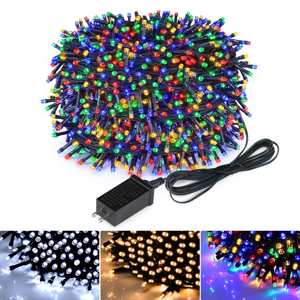 Christmas String Lights with Waterproof Fairy and Dark Wire for Outdoor Patio Decorations - Image 6