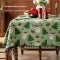 Christmas Tablecloth Rectangular Festive with Pom Trim and Santa Tree Gift Print - Image 7