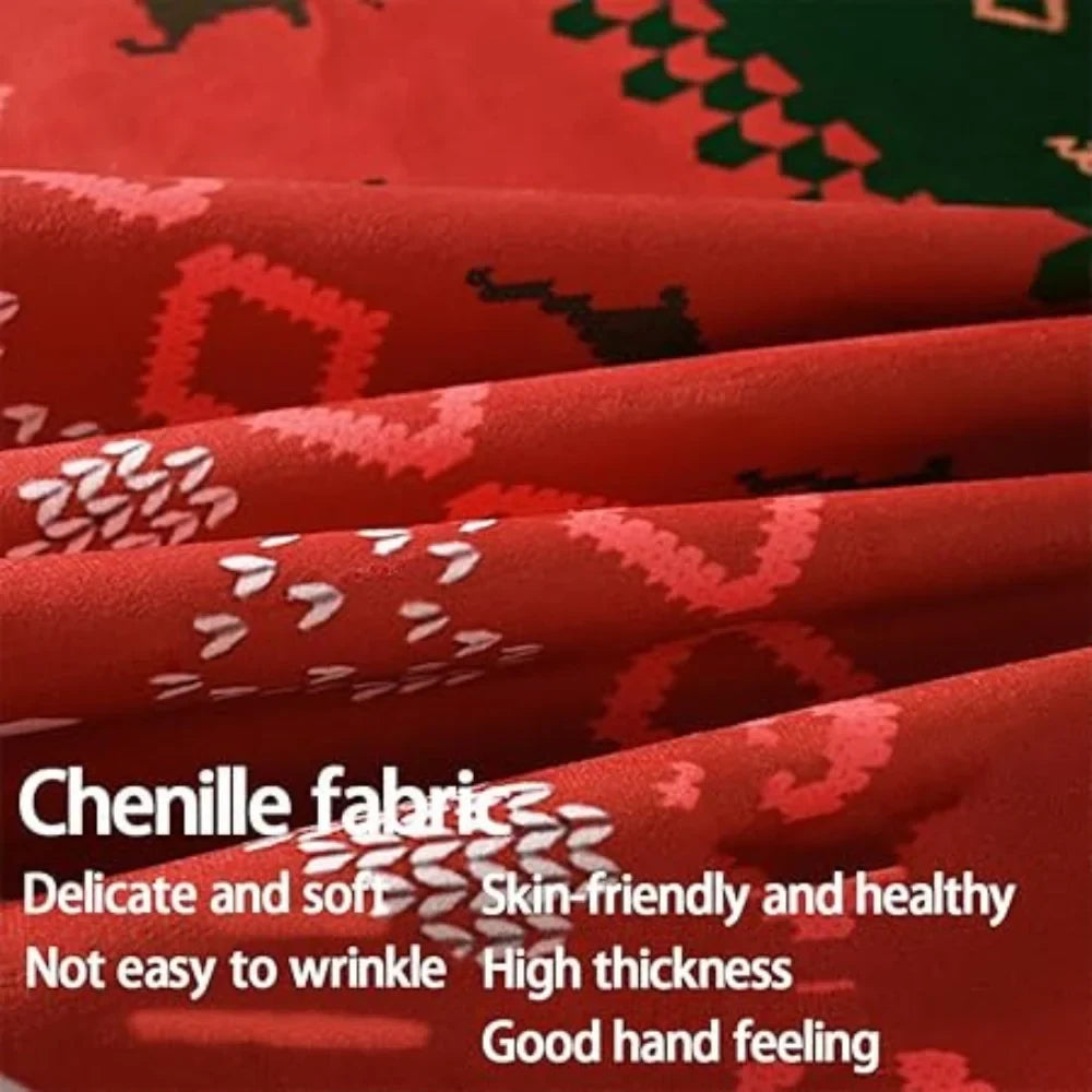 Christmas Tablecloth with Festive Plaid Pattern and Soft Chenille Fabric - Image 3