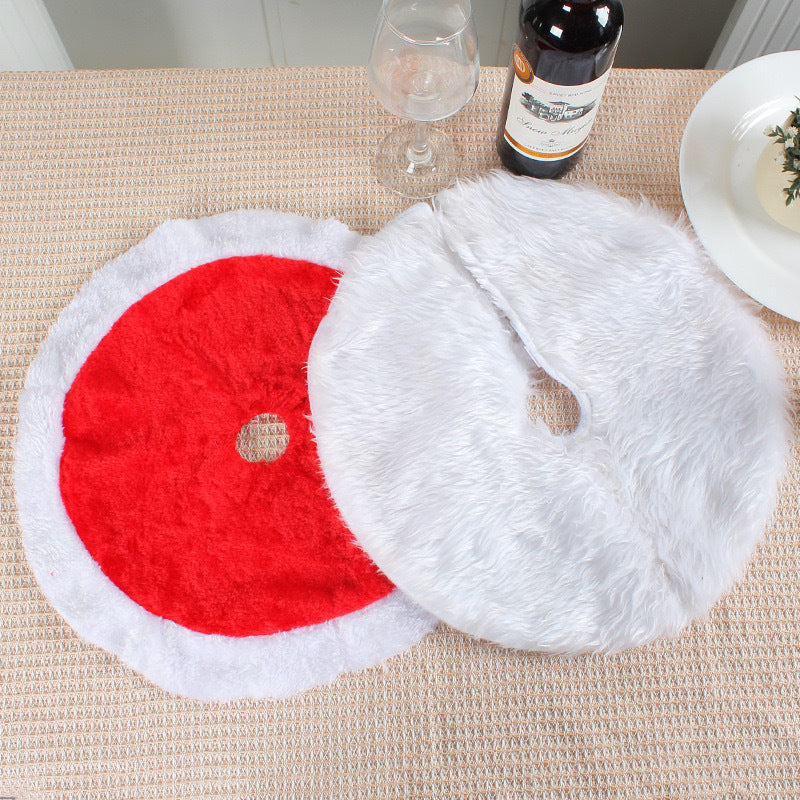 Christmas Tree Skirt with Plush Faux Fur and Soft Fabric for Small Tabletop - Image 7