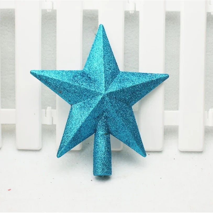 Christmas Tree Topper Star with Glitter Finish 8 Inch Shatterproof Holiday Decoration - Image 3