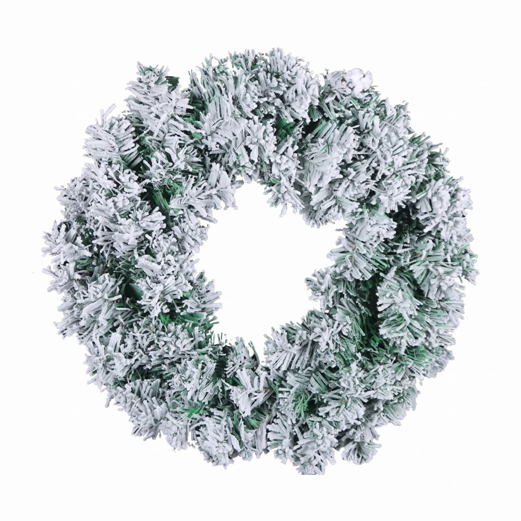 Christmas Wreath with Flocked Pine Needles for Door Hanging and Holiday Decoration - Image 5
