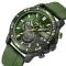 Chronograph Watch with Silicone Strap Subdials and Gold and Silver Tone Case - Image 1