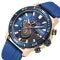 Chronograph Watch with Silicone Strap Subdials and Gold and Silver Tone Case - Image 2