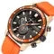 Chronograph Watch with Silicone Strap Subdials and Gold and Silver Tone Case - Image 4