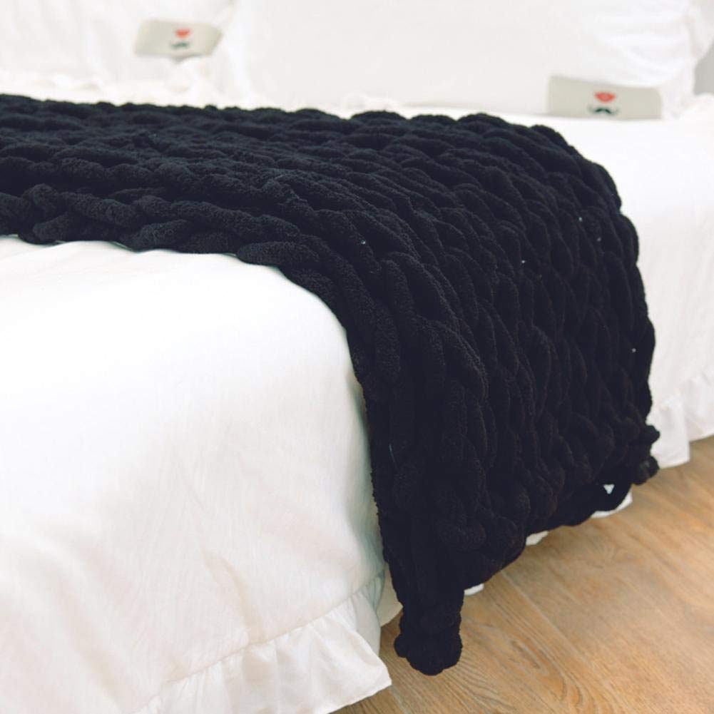 Chunky Knit Throw Blanket with Oversized Loop Pattern and Plush Chenille Texture - Image 5