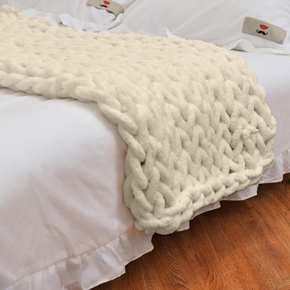 Chunky Knit Throw Blanket with Oversized Loop Pattern and Plush Chenille Texture - Image 7
