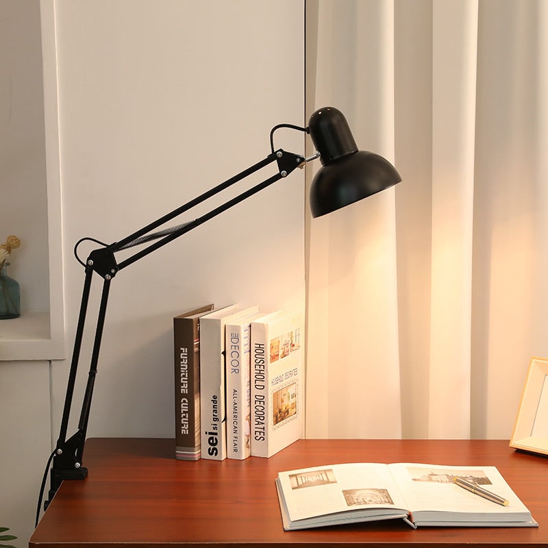 Clamp Desk Lamp with Adjustable Swing Arm and Metal Dome Shade - Image 13