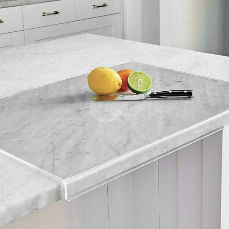 Clear Acrylic Cutting Board with Non-Slip Feet and Counter Edge Lip - Image 1