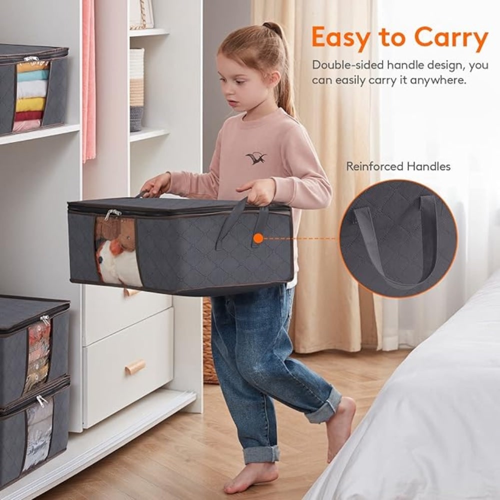 Clothes Storage Bags with Clear Window Foldable Design and Reinforced Handles - Image 6