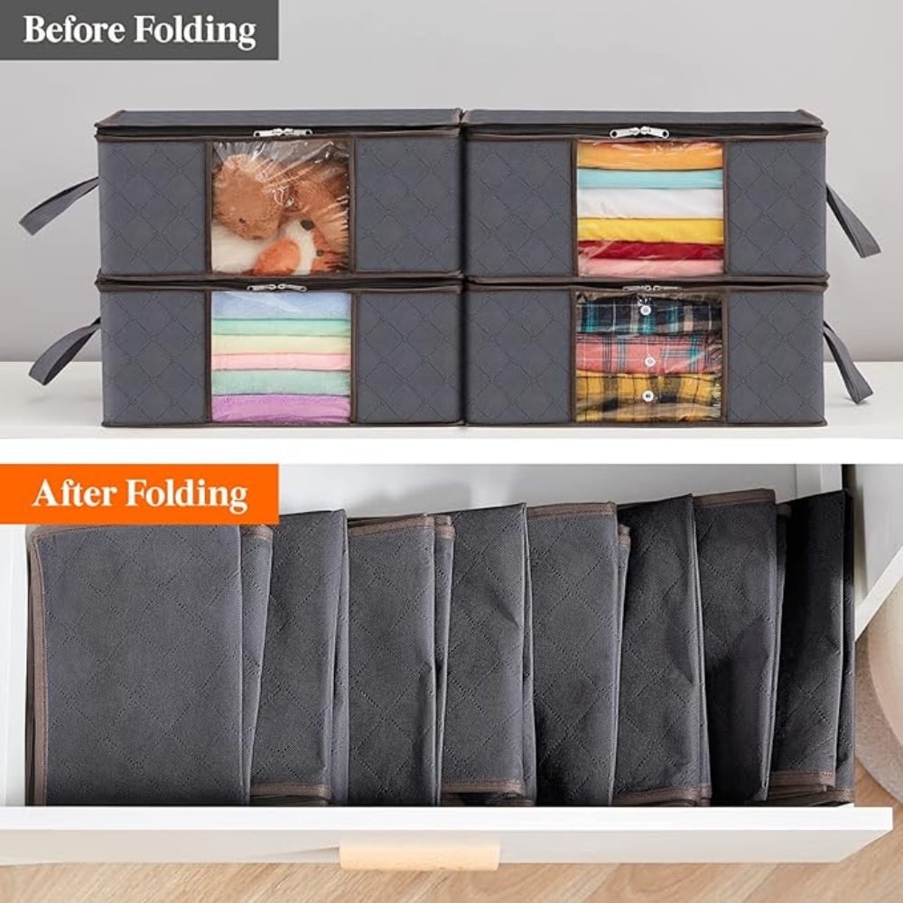 Clothes Storage Bags with Clear Window Foldable Design and Reinforced Handles - Image 8