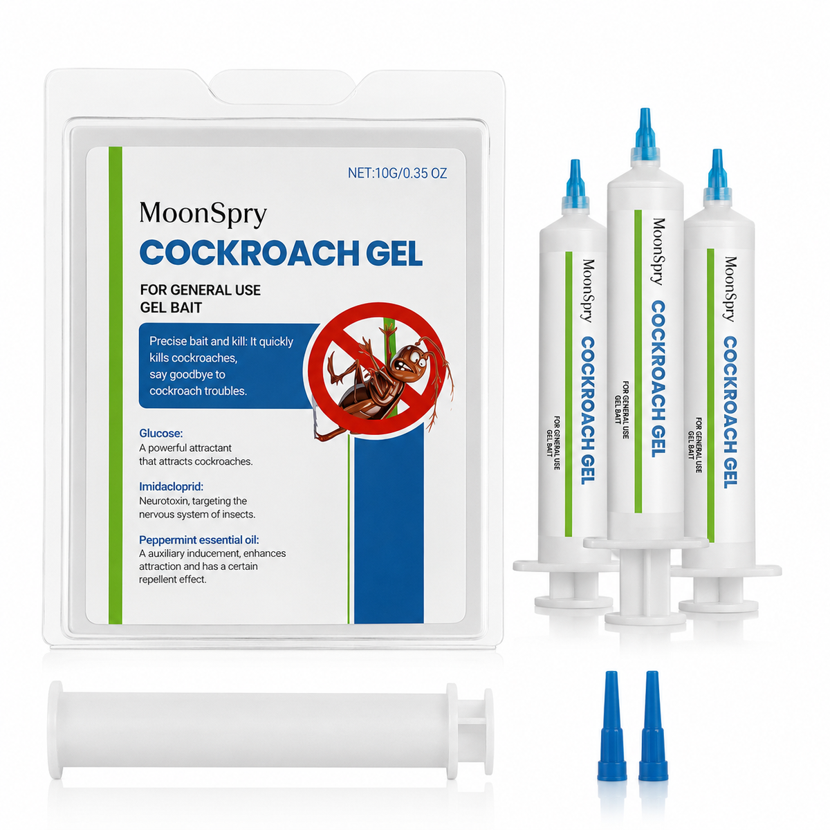 Cockroach Pest Control Gel Bait with Applicators for Indoor Roach Elimination - Image 1